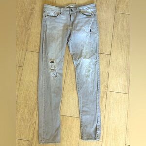 Else Gray Skinny Jeans Classic Style Distressed